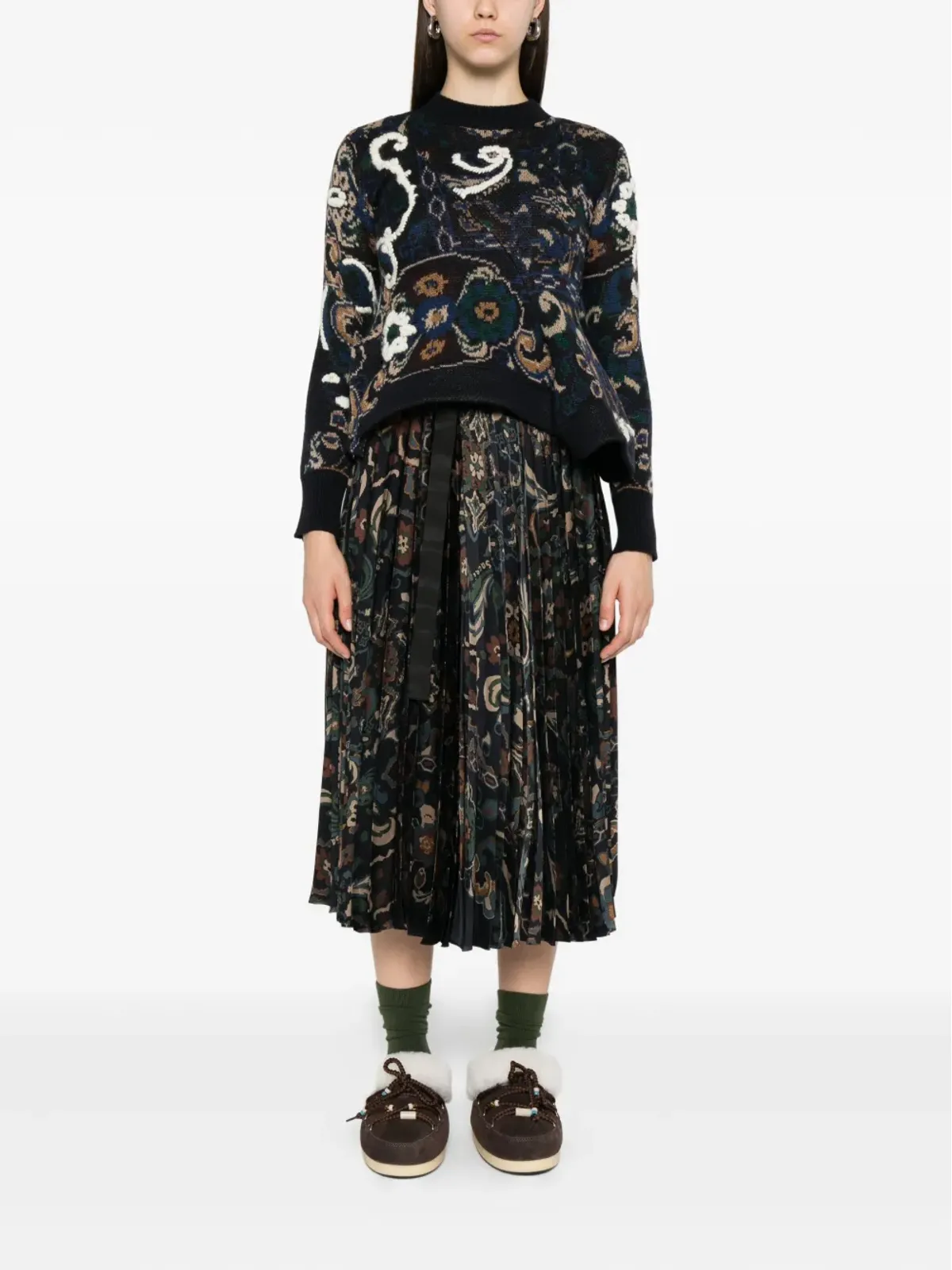 sacai 花柄モチーフのセーター - 画像2