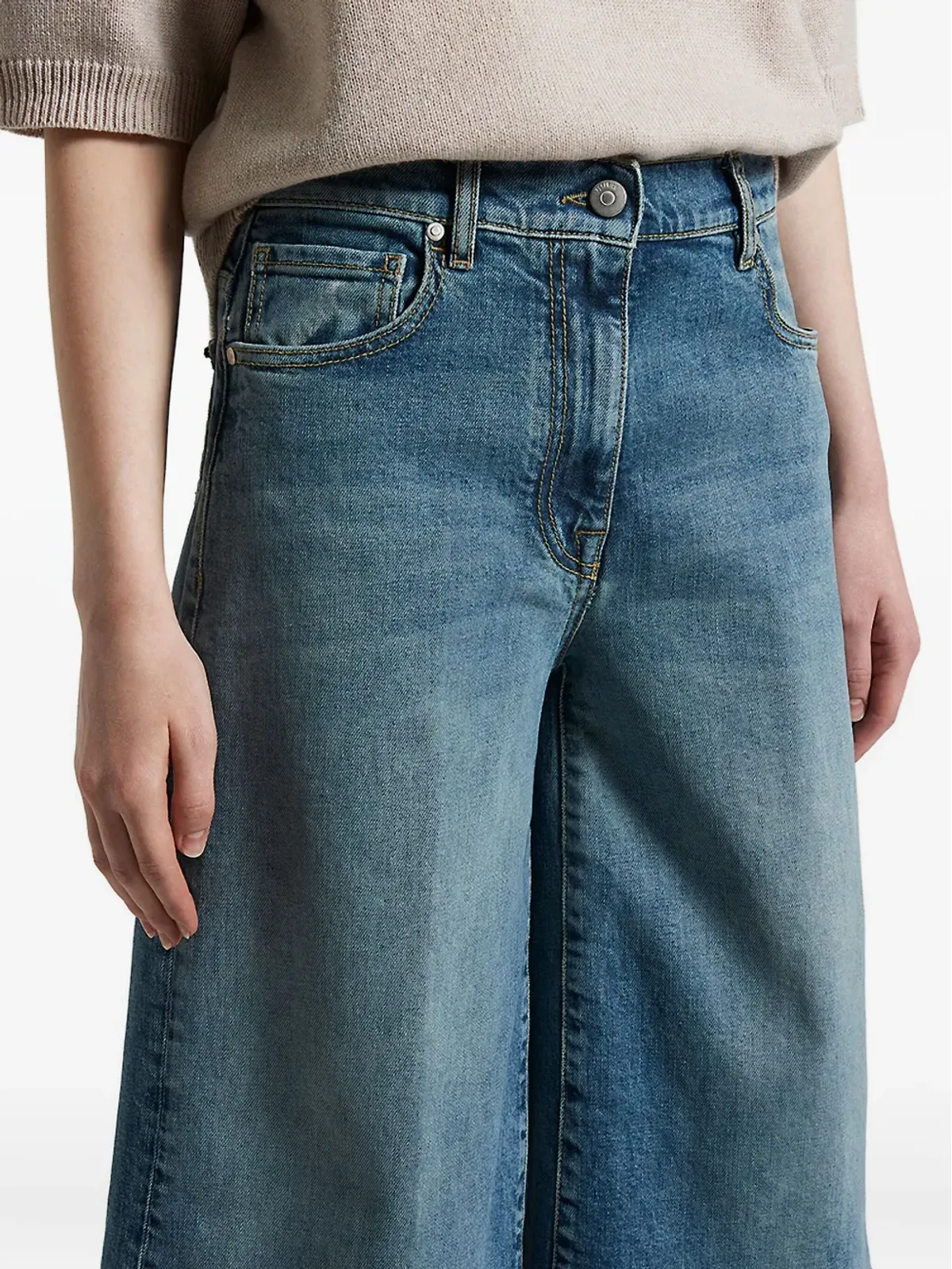 Peserico denim knee-length shorts - 画像5