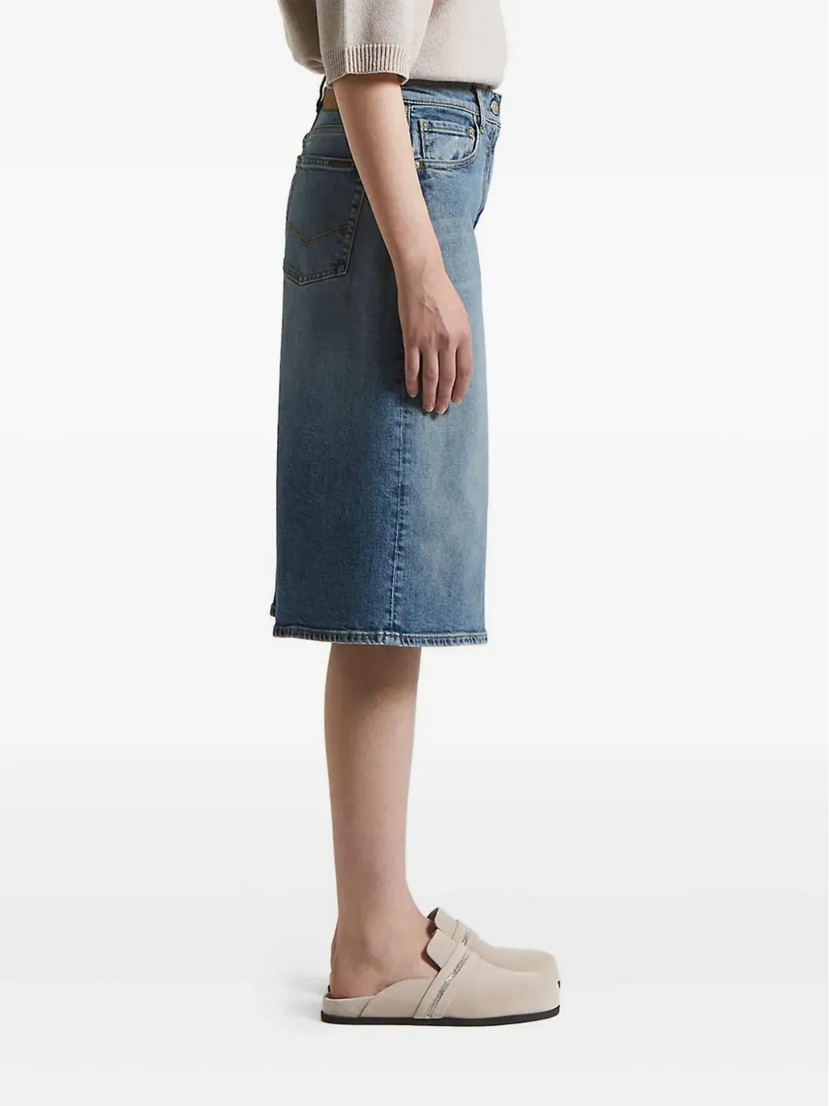 Peserico denim knee-length shorts - 画像3