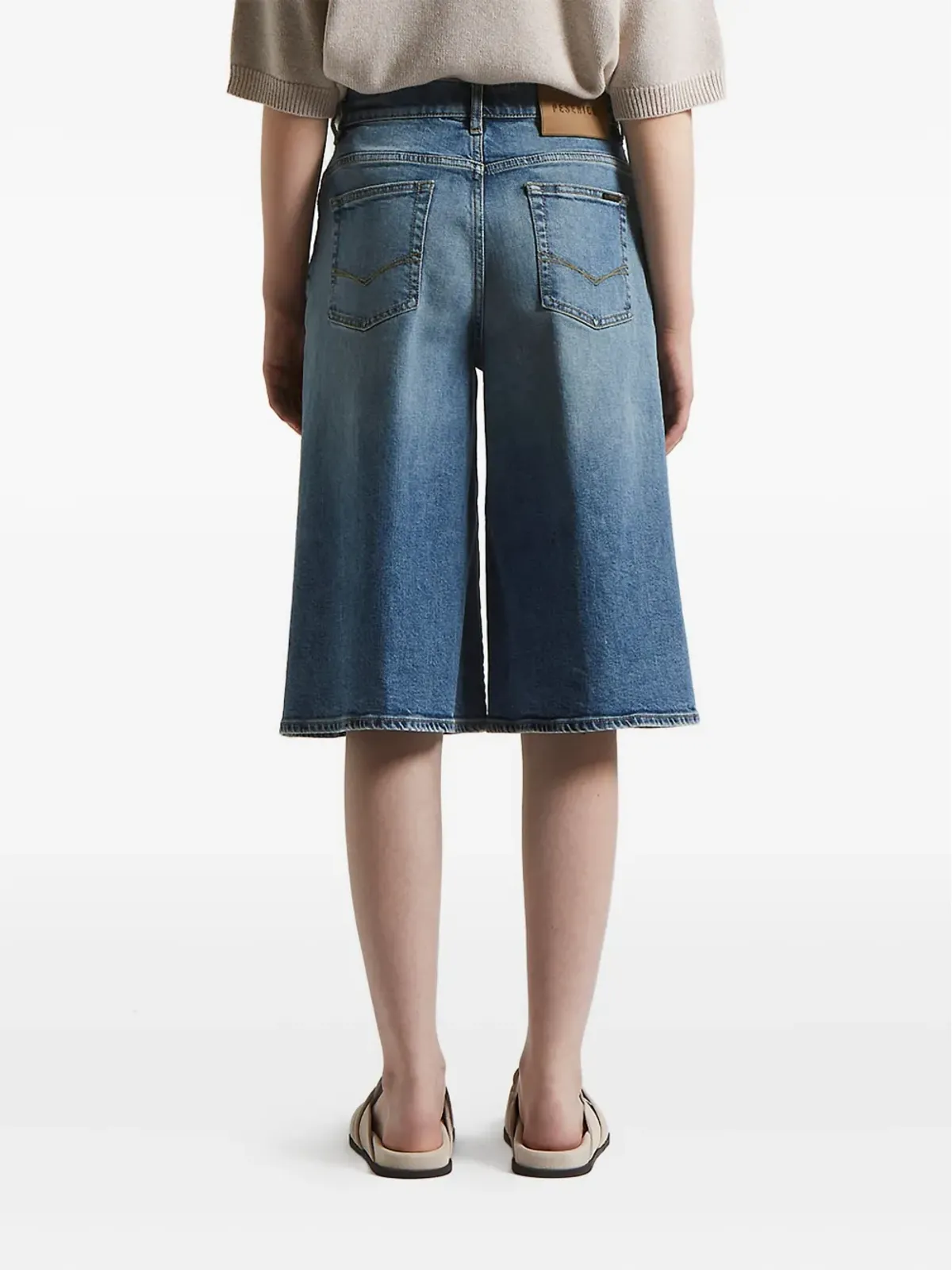 Peserico denim knee-length shorts - 画像4