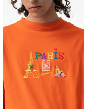 CARNE BOLLENTE Kisses From Paris 刺繍入りTシャツ - オレンジ - サムネイル5