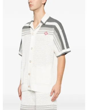 Casablanca テニス Striped ボタン付き半袖シャツ - サムネイル3