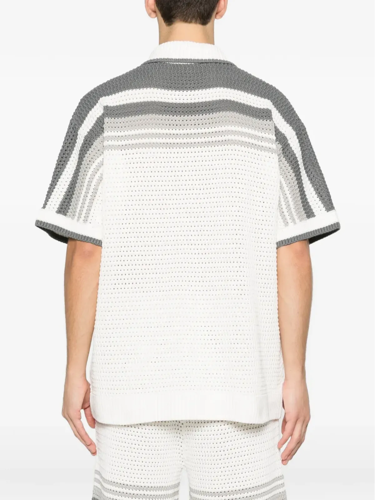 Casablanca テニス Striped ボタン付き半袖シャツ - 画像4