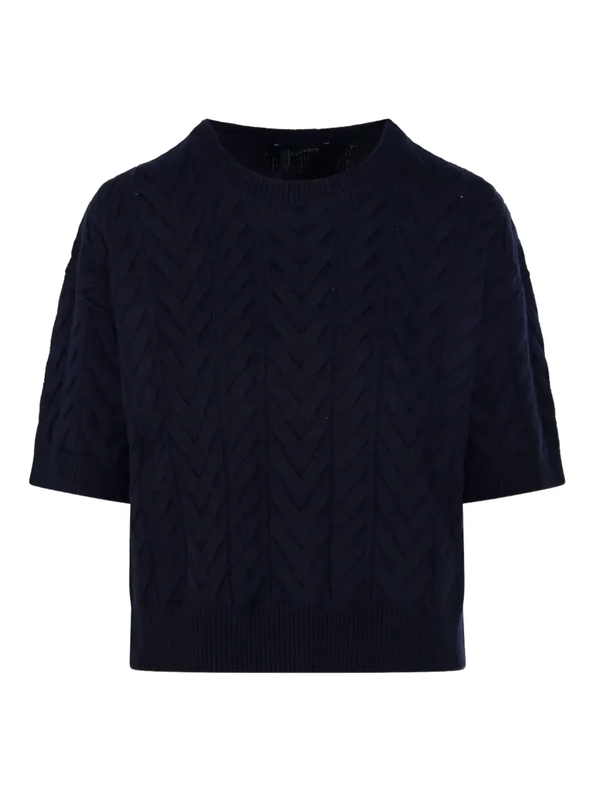 S Max Mara ケーブルニット半袖ジャンパー - 画像1