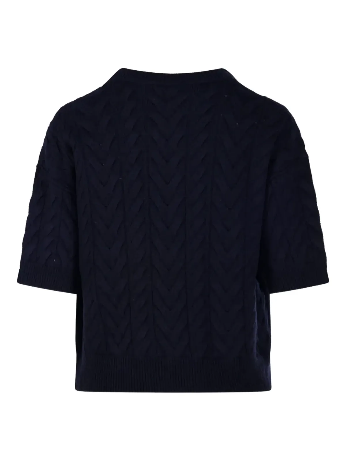 S Max Mara ケーブルニット半袖ジャンパー - 画像3