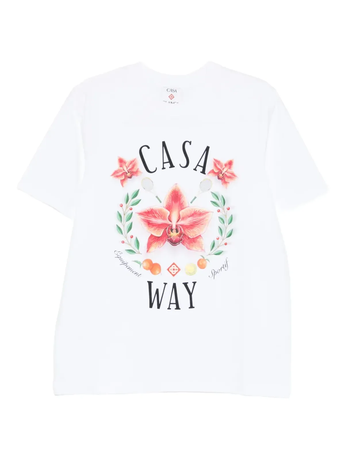 Casablanca Casa Way Orchid柄グラフィック Tシャツ - White - 画像1