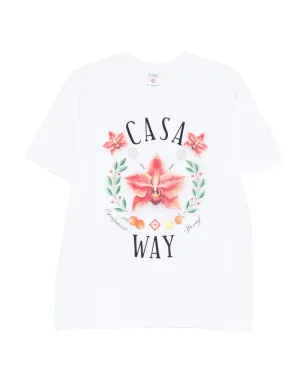 Casablanca Casa Way Orchid柄グラフィック Tシャツ - White - サムネイル1
