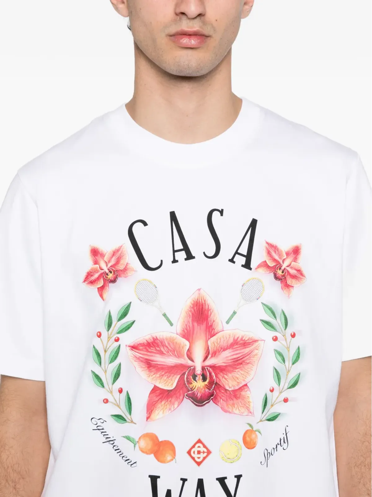 Casablanca Casa Way Orchid柄グラフィック Tシャツ - White - 画像5