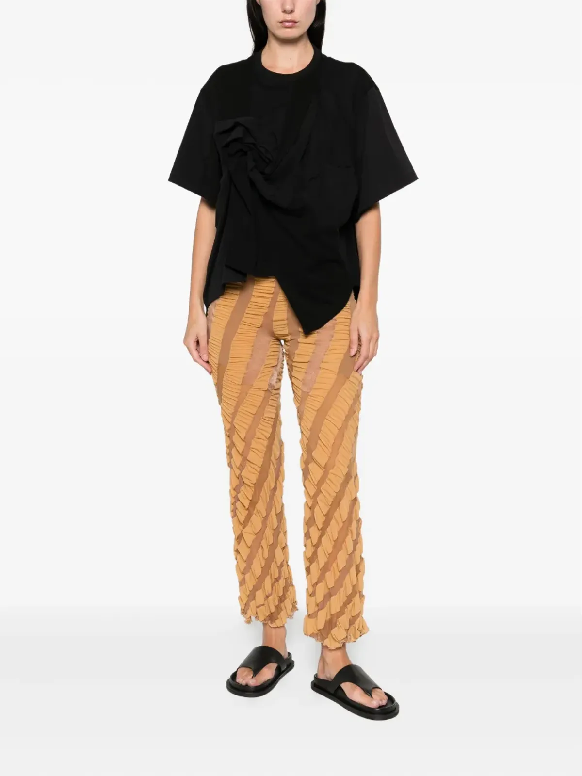 Anni Salonen ノットディテール クルーネック Tシャツ - ブラック - 画像2
