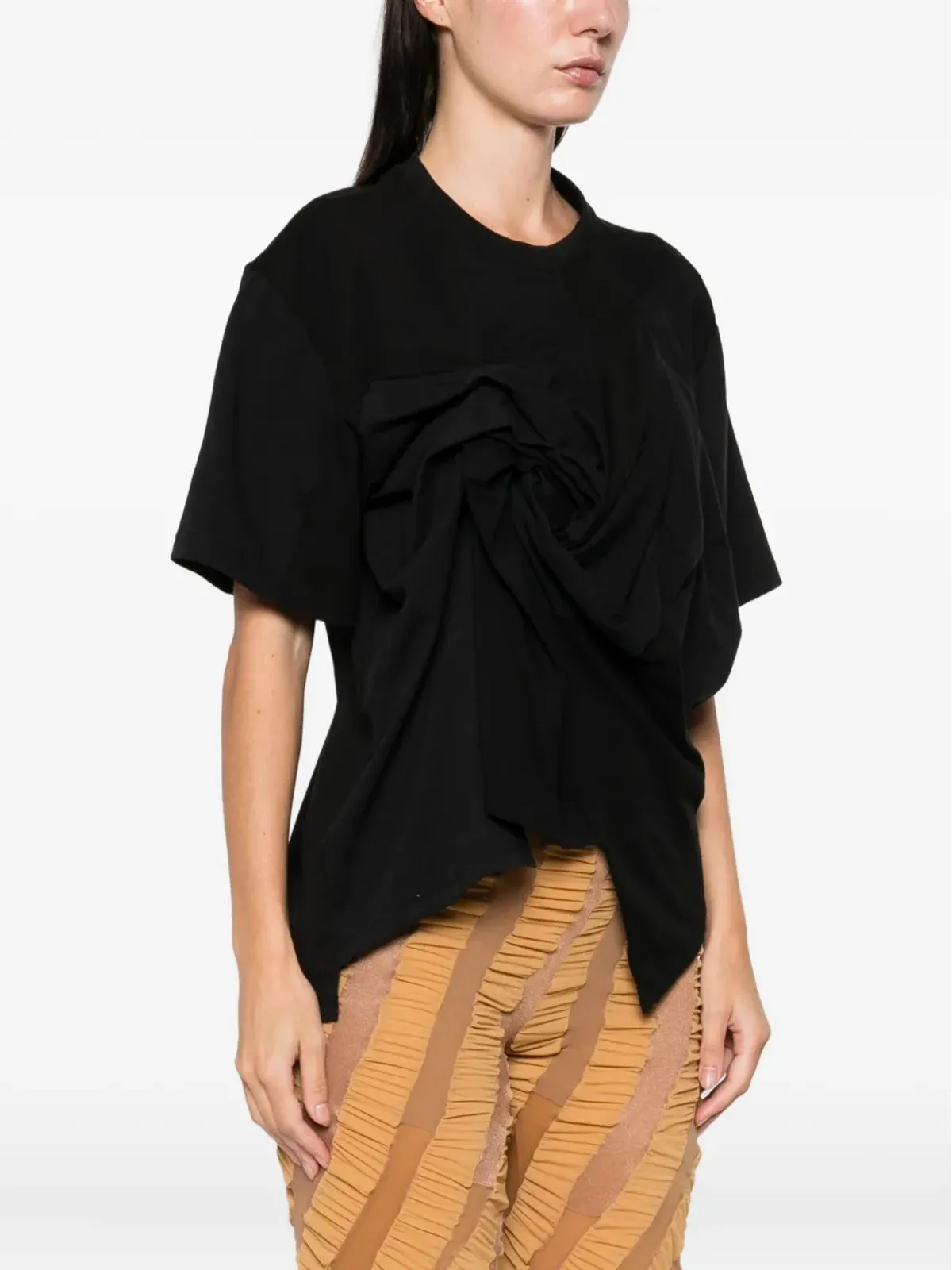 Anni Salonen ノットディテール クルーネック Tシャツ - ブラック - 画像3
