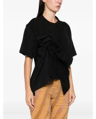 Anni Salonen ノットディテール クルーネック Tシャツ - ブラック - サムネイル3