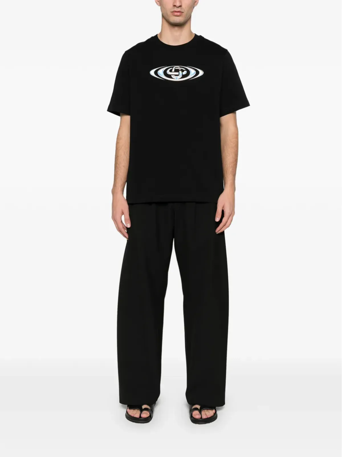 Casablanca warped-logo クラシックTシャツ - 画像2