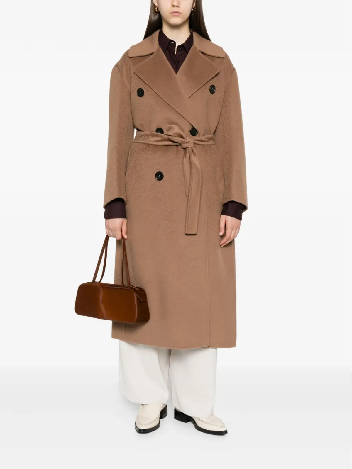 S Max Mara ダブルブレスト ベルト付きコート - 画像2