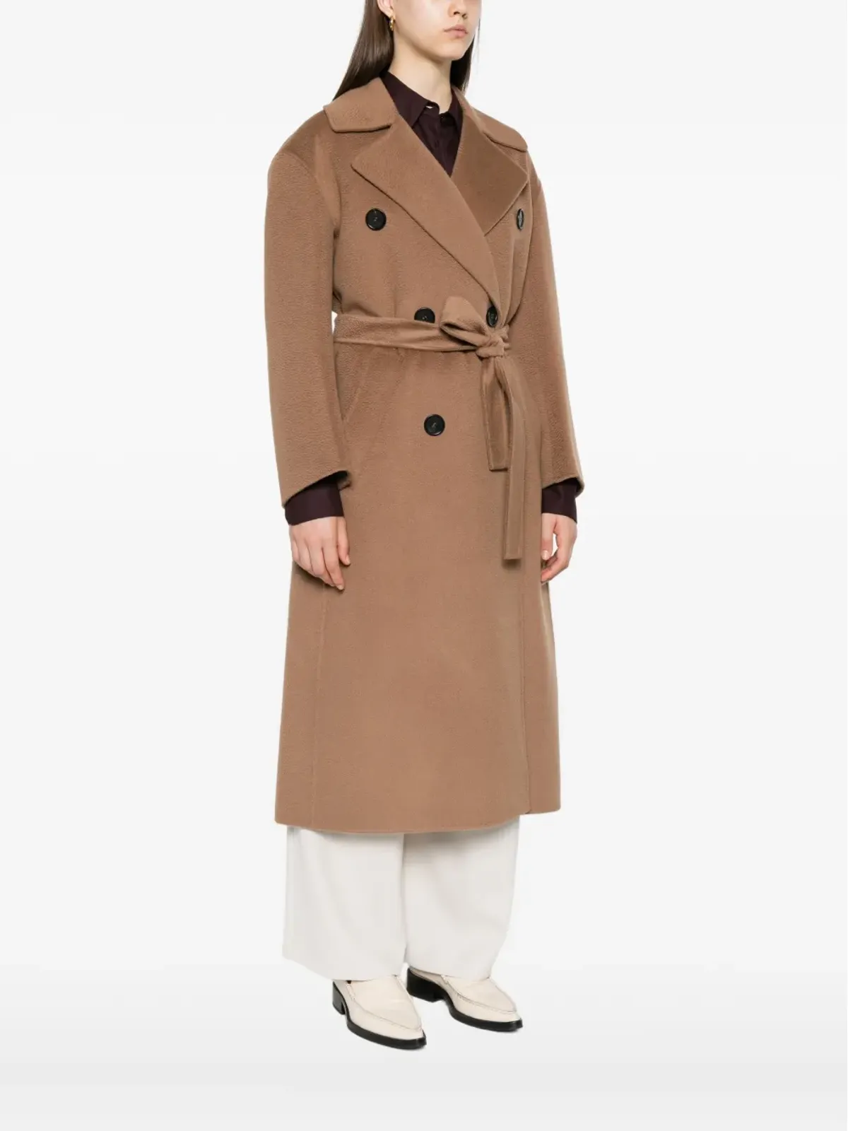 S Max Mara ダブルブレスト ベルト付きコート - 画像3