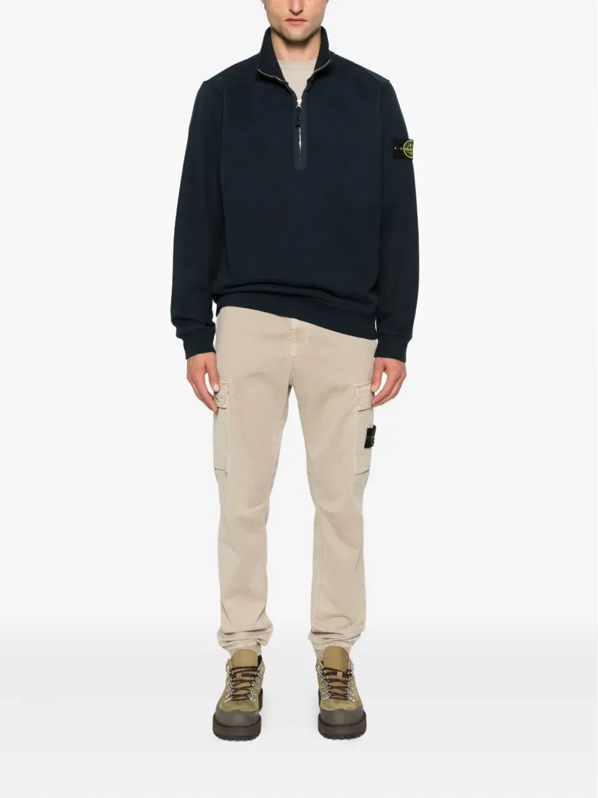 Stone Island ハーフジップ コットン スウェットシャツ - ブルー - 画像2