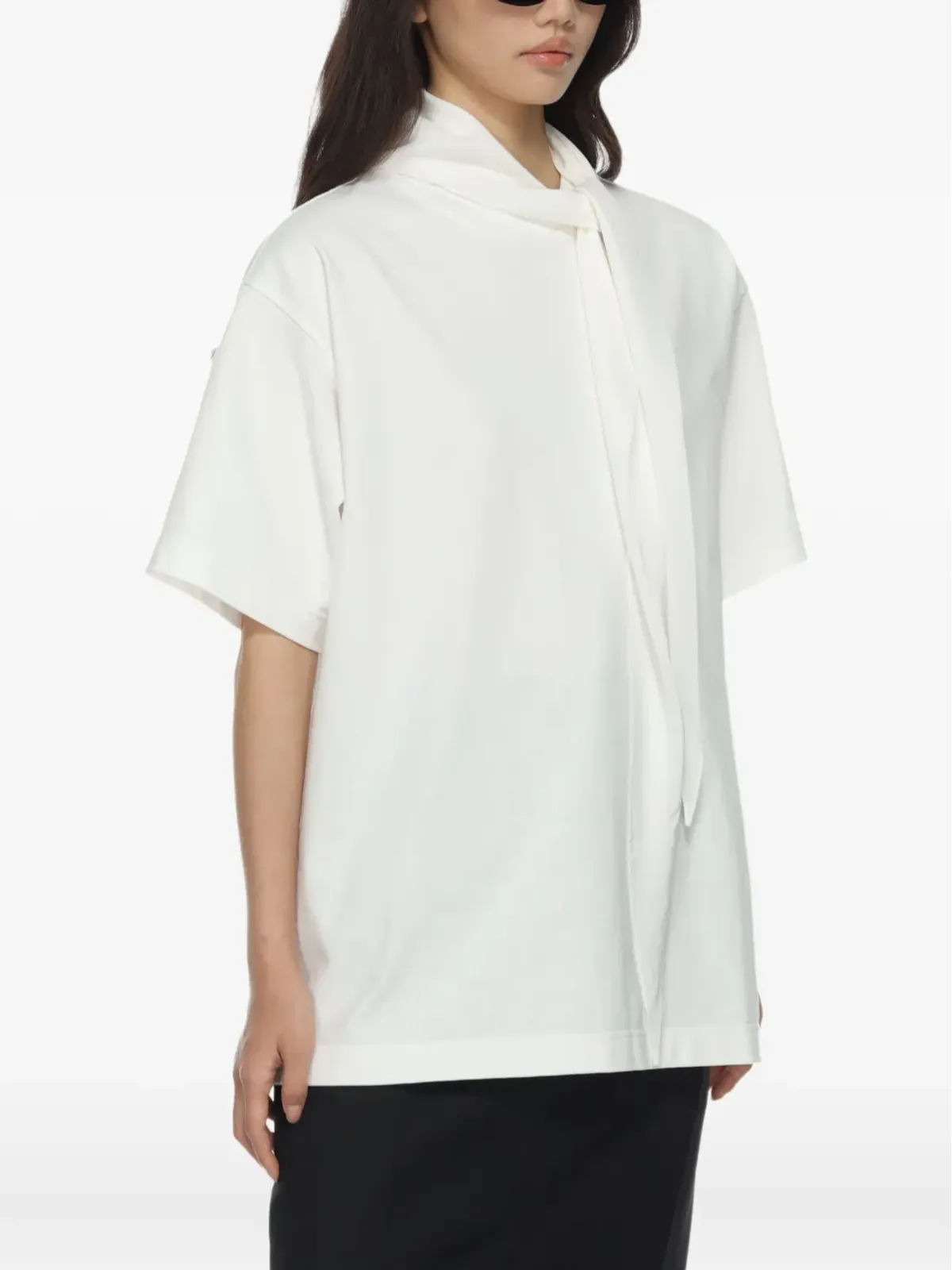 Carven スカーフカラー付きコットンTシャツ - 画像5