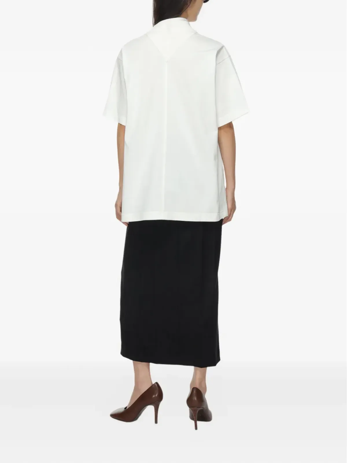 Carven スカーフカラー付きコットンTシャツ - 画像4