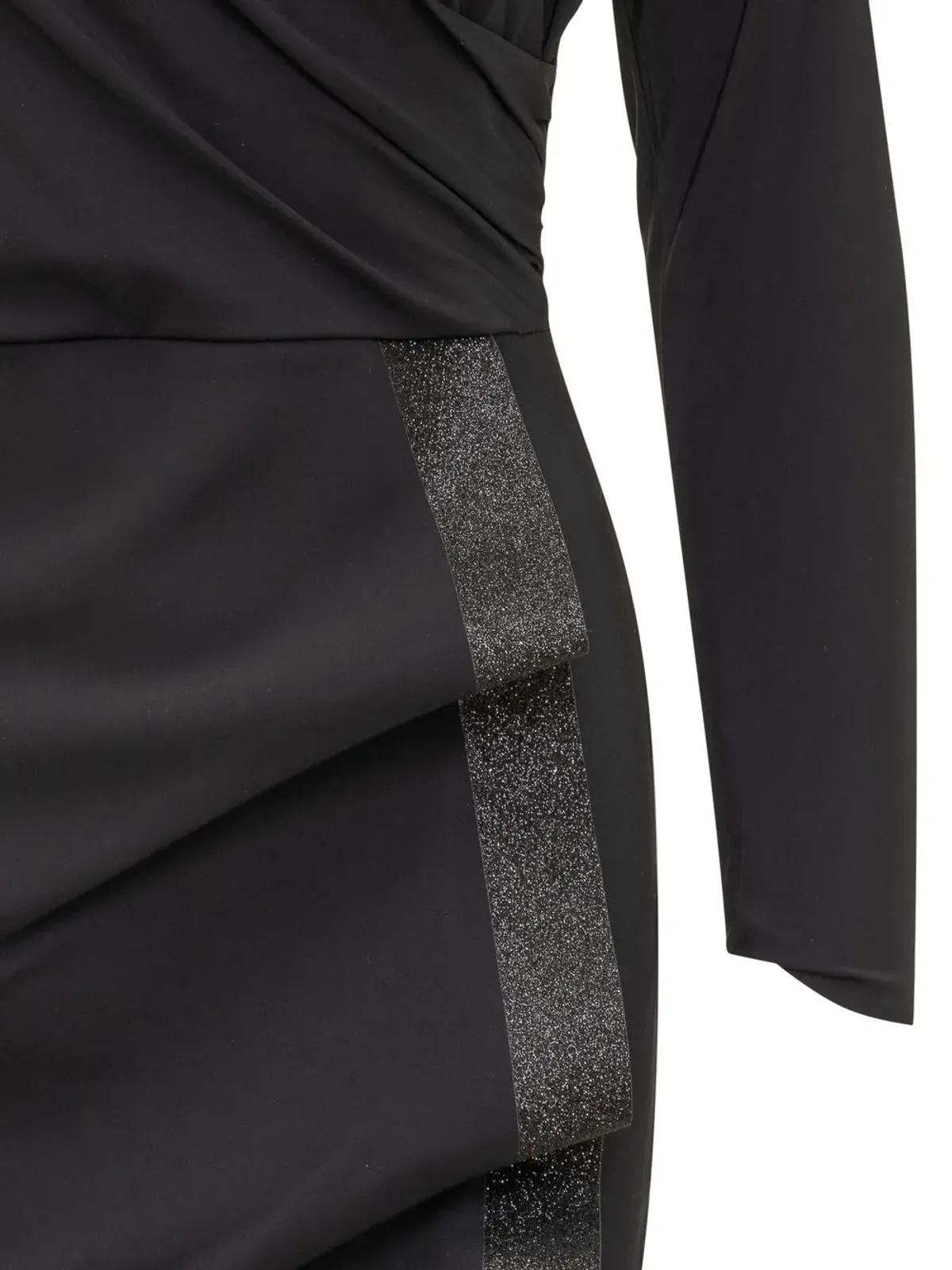 CHIARA BONI La Petite Robe グリッターディテール Vネック ドレス - ブラック - 画像4