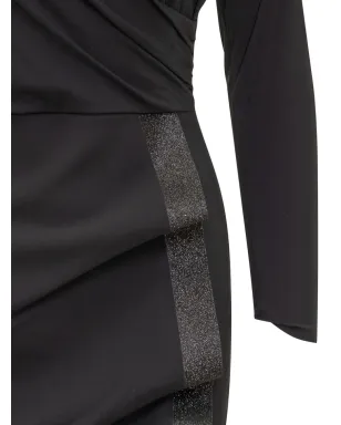 CHIARA BONI La Petite Robe グリッターディテール Vネック ドレス - ブラック - サムネイル4