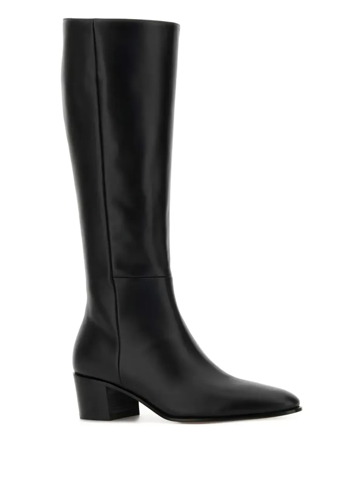 Gianvito Rossi Lyell レザー ブロックヒール ブーツ（ブラック） - 画像2