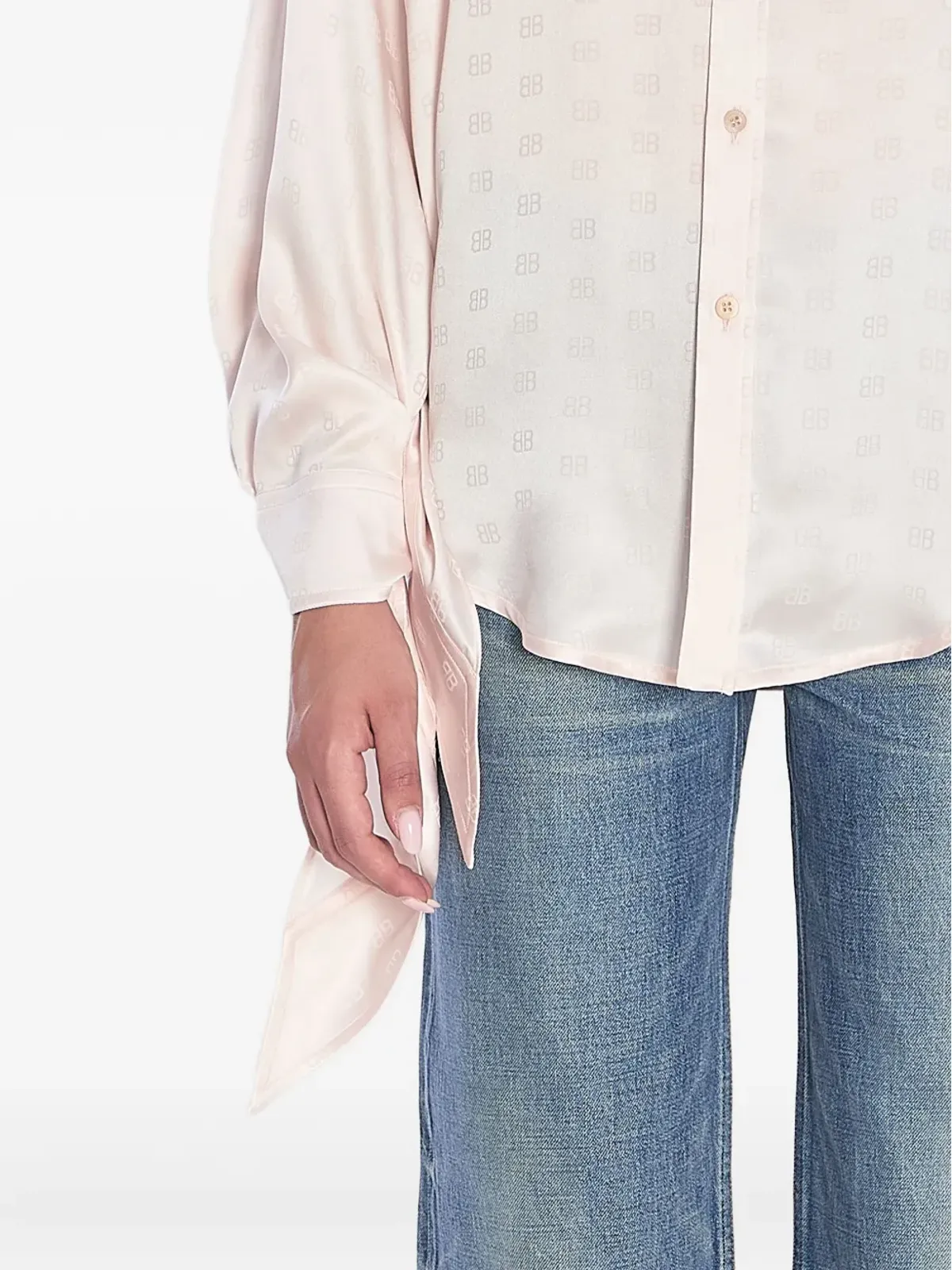 Balenciaga シルクのフリルシャツ - 画像4