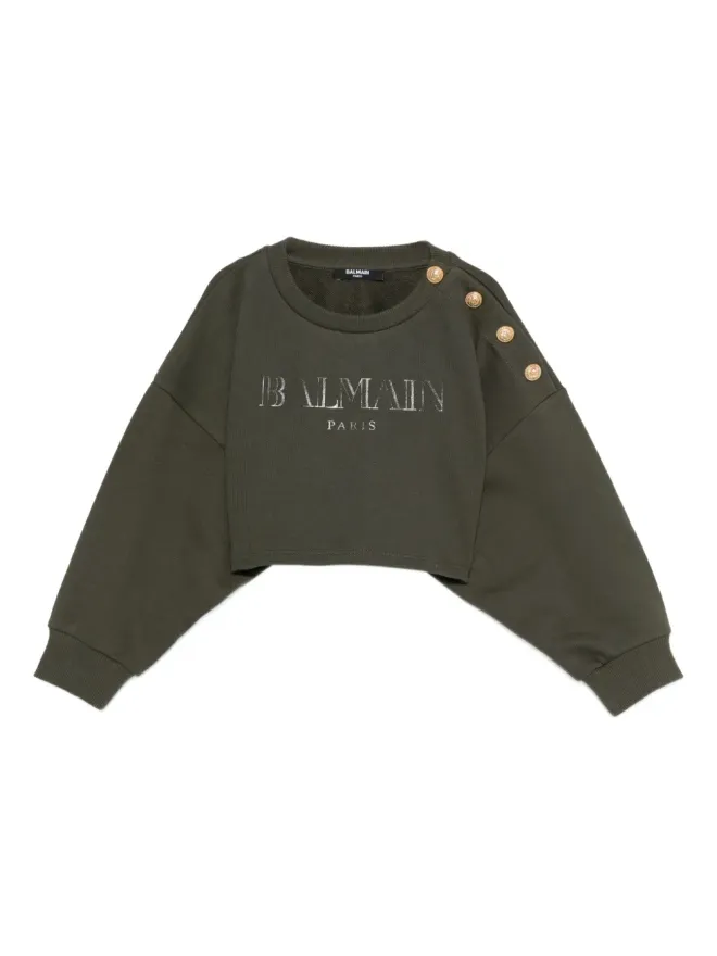 Balmain Kids Balmain Kids ロゴプリント ボタンディテール トップスの商品画像
