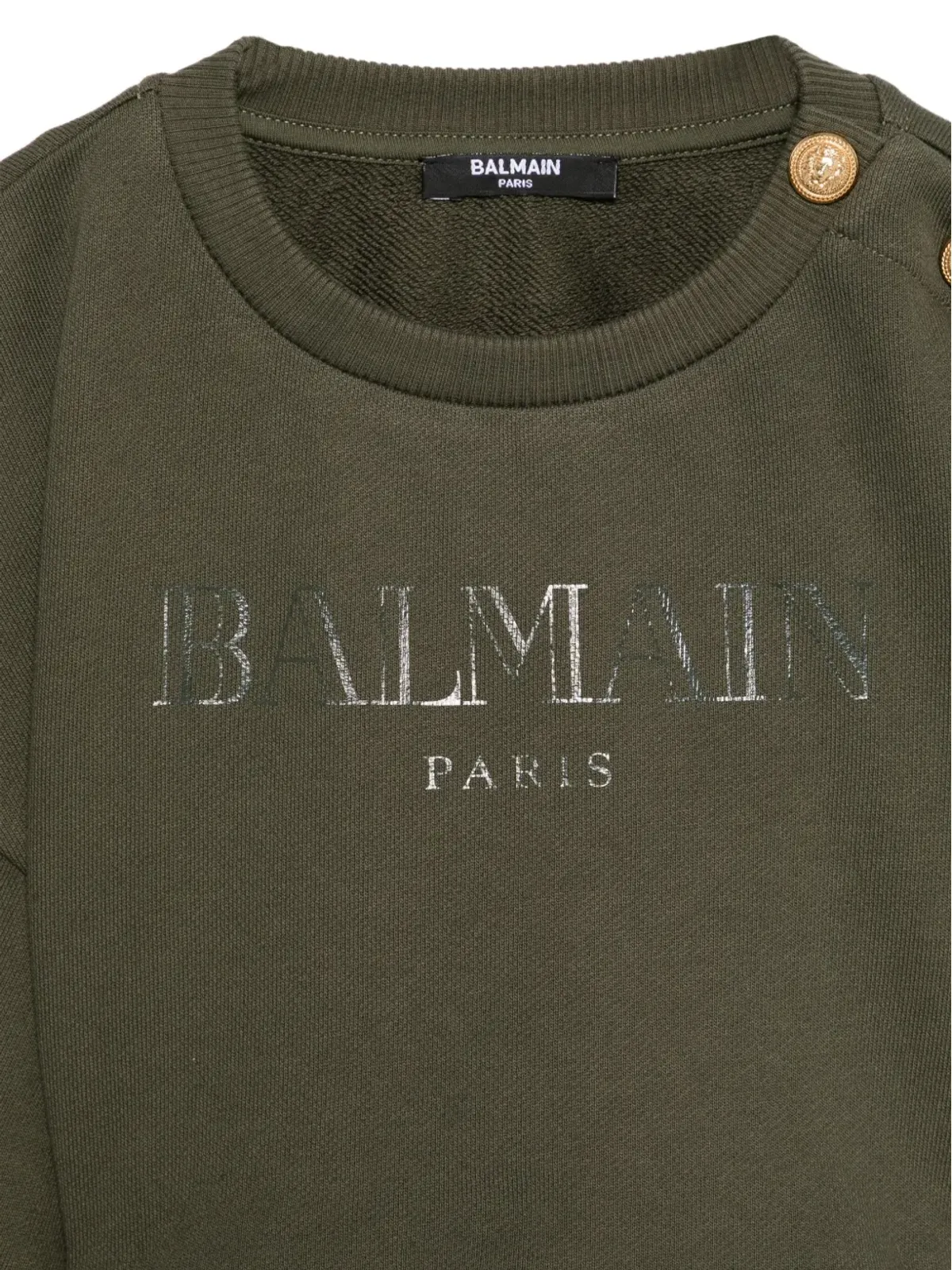 Balmain Kids ロゴプリント ボタンディテール トップス - 画像3