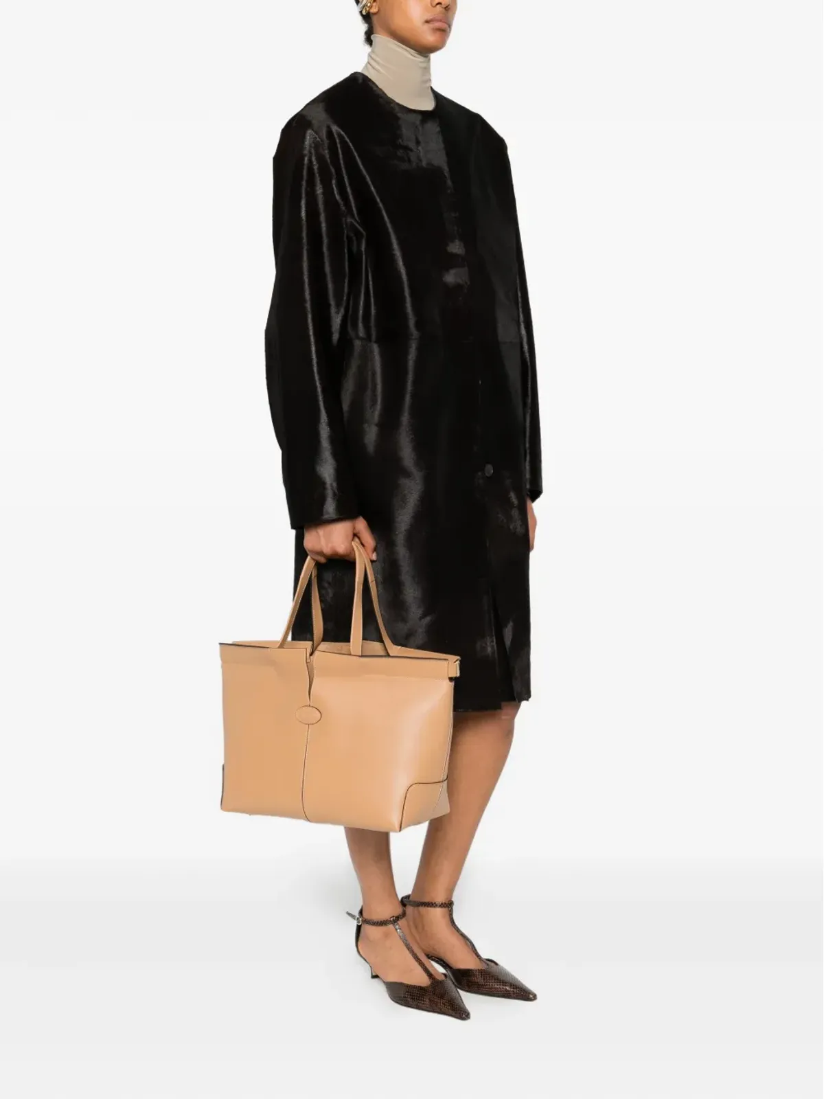 Tod's ダブルハンドル レザートートバッグ - 画像2