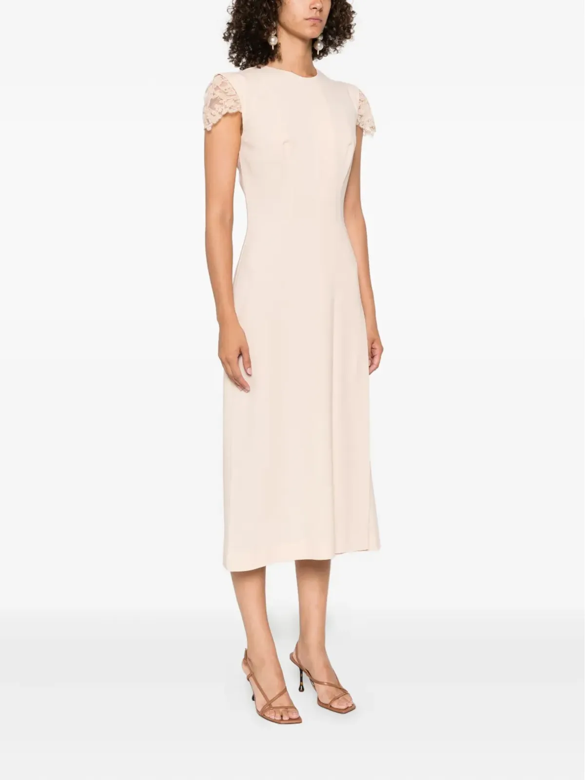 Ermanno Scervino レーストリム付きシフトドレス - 画像3