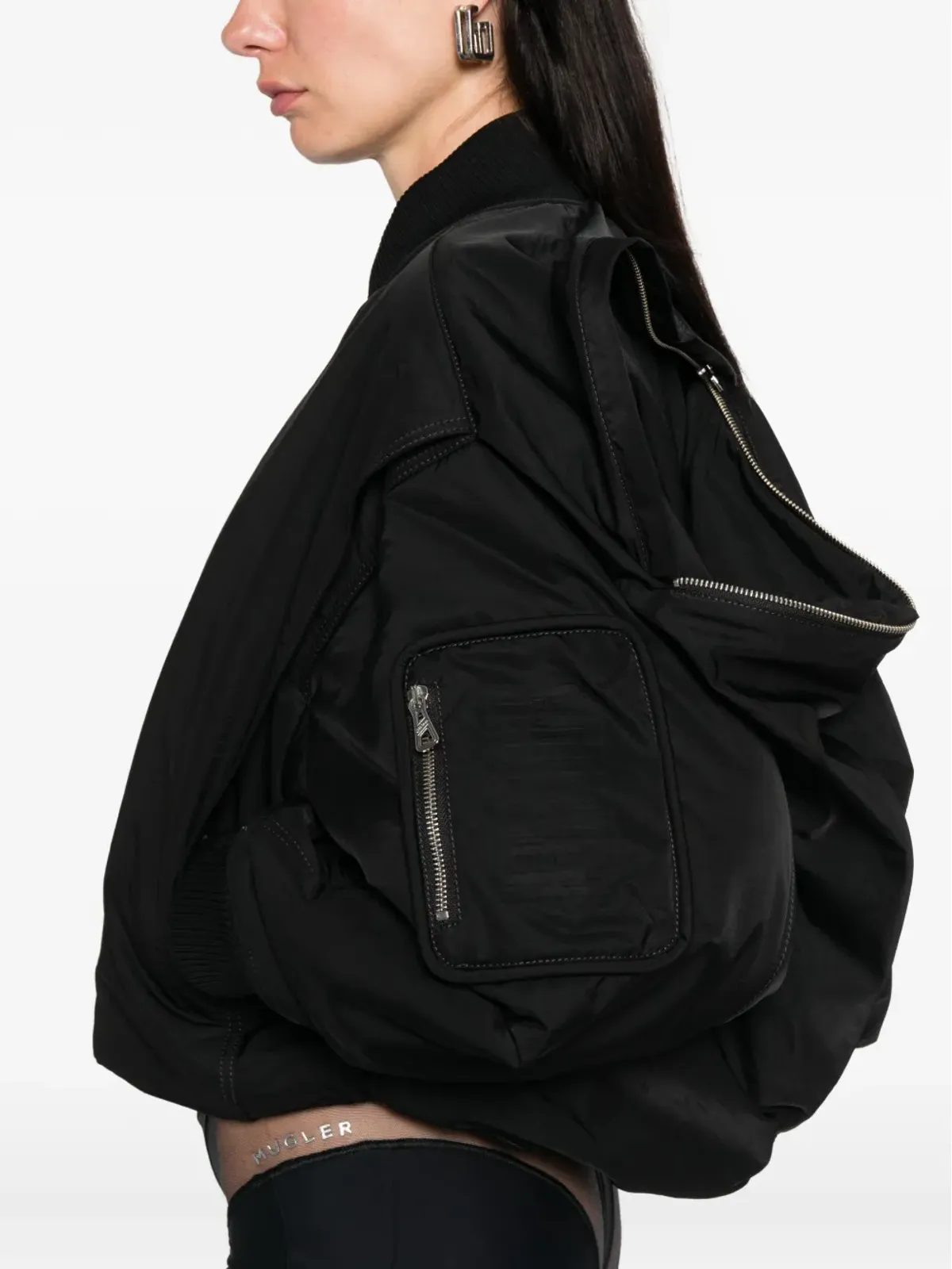 Jean Paul Gaultier ジップファスナー付き クロップド ボンバージャケット - ブラック - 画像5