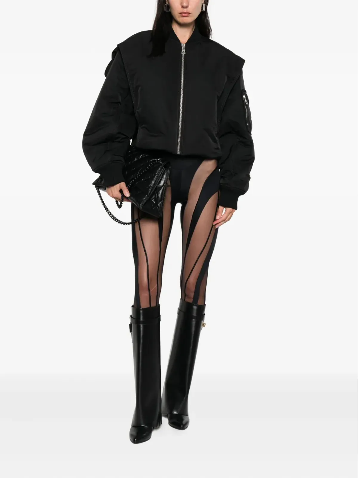 Jean Paul Gaultier ジップファスナー付き クロップド ボンバージャケット - ブラック - 画像2