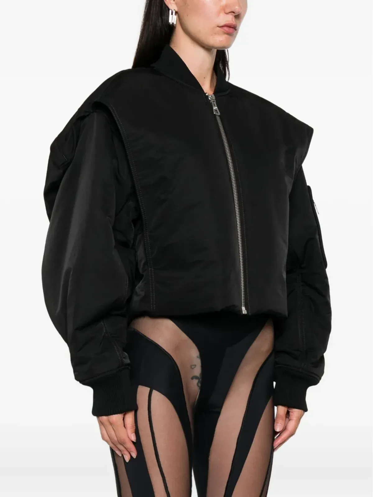 Jean Paul Gaultier ジップファスナー付き クロップド ボンバージャケット - ブラック - 画像3