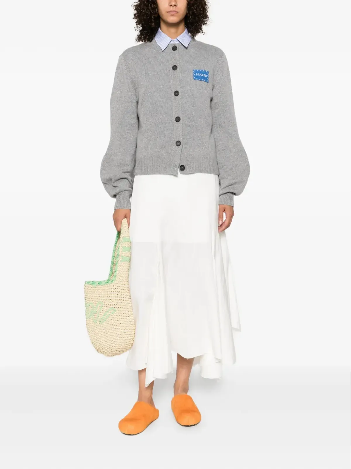 Marni ボタン留め ロゴパッチ カーディガン - 画像2