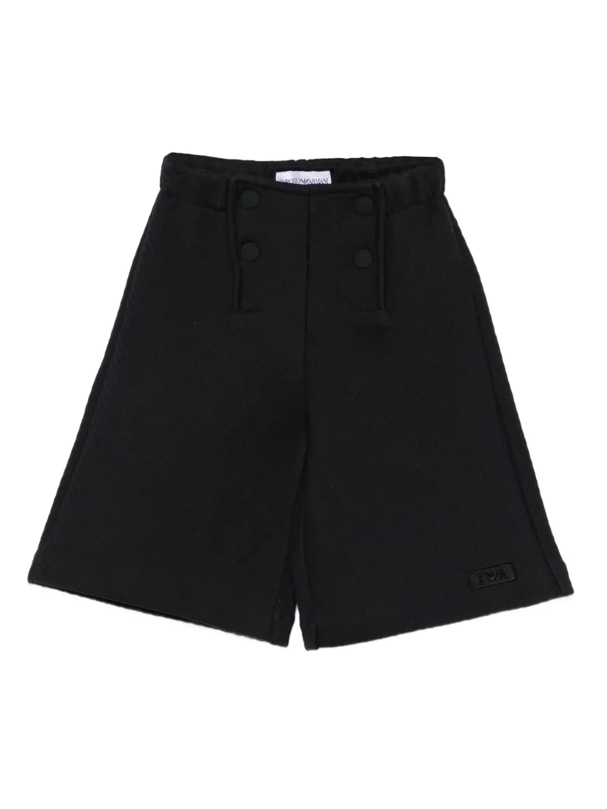 Emporio Armani Kids テクスチャード ボタン留めパンツ ブルー - 画像1