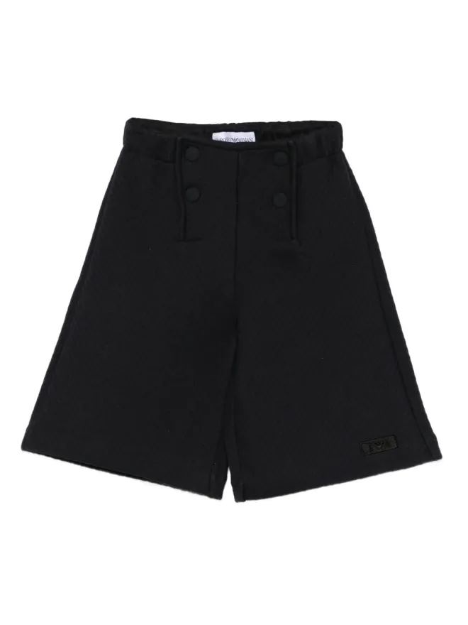 Emporio Armani Kids Emporio Armani Kids テクスチャード ボタン留めパンツ ブルーの商品画像