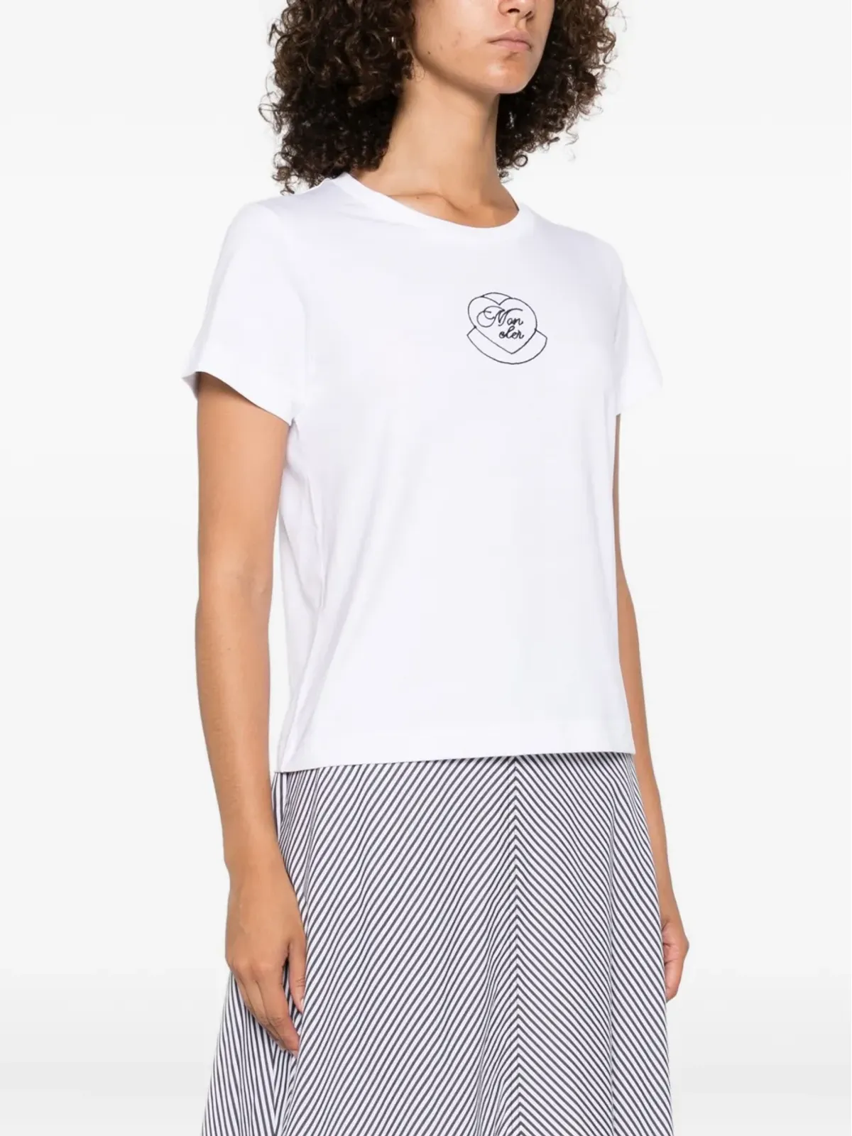 Moncler ハート刺繍入りコットンTシャツ - 画像3