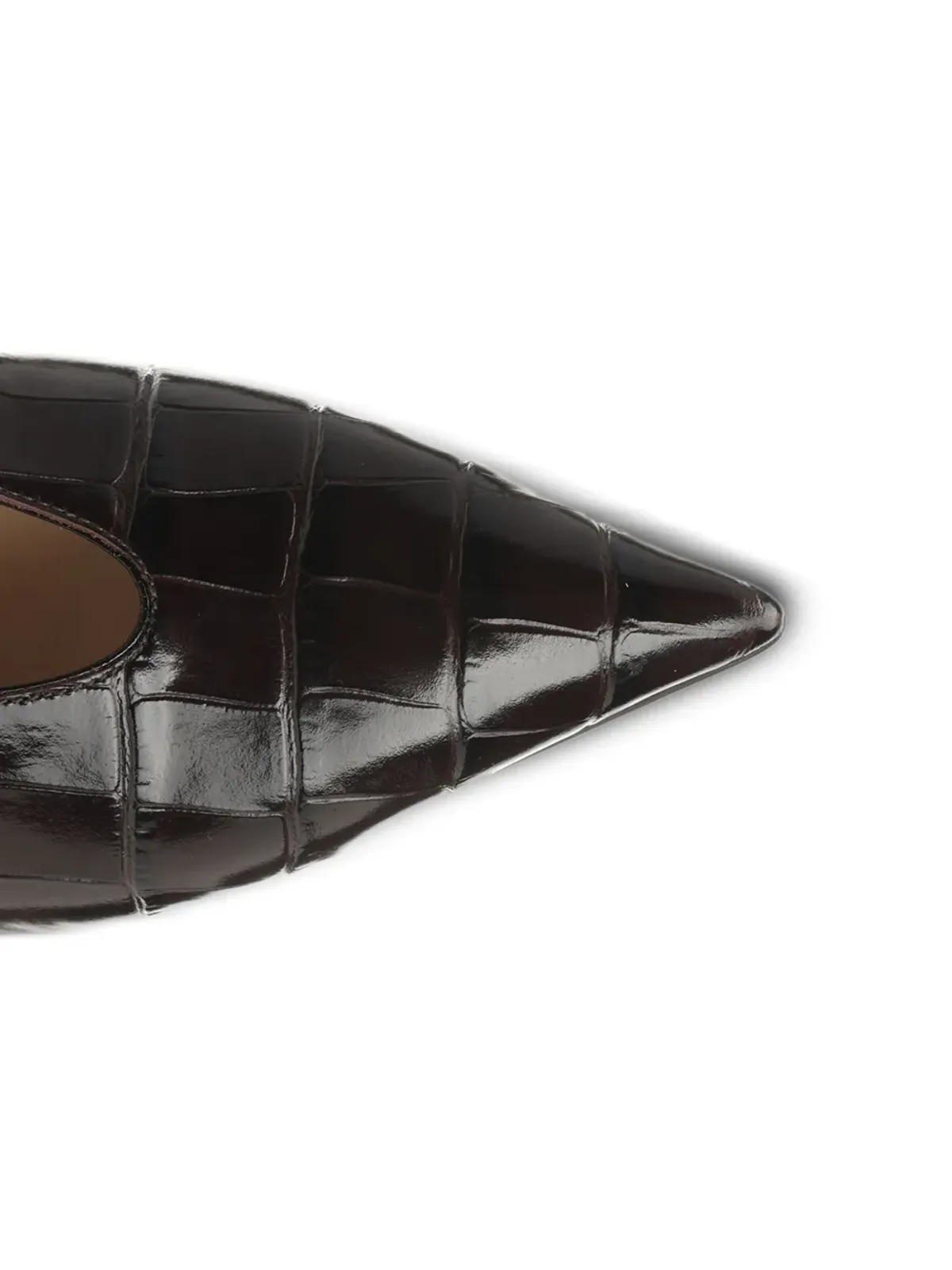 Le Monde Beryl crocodile-pattern pointed-toe pumps - Brown - 画像5
