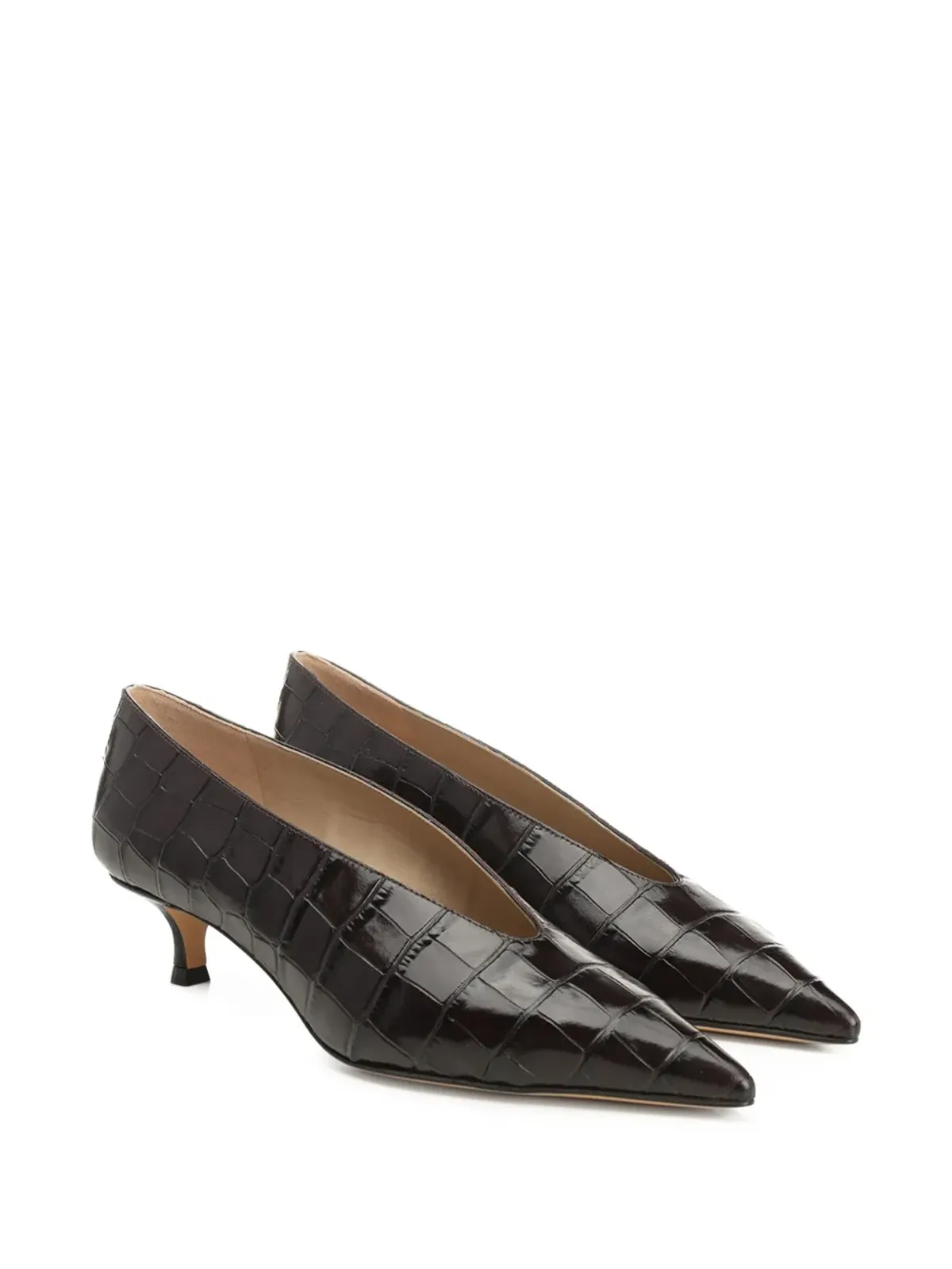 Le Monde Beryl crocodile-pattern pointed-toe pumps - Brown - 画像2