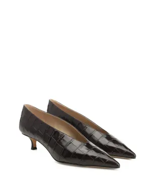 Le Monde Beryl crocodile-pattern pointed-toe pumps - Brown - サムネイル2