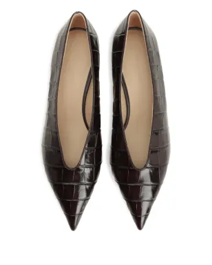 Le Monde Beryl crocodile-pattern pointed-toe pumps - Brown - サムネイル4