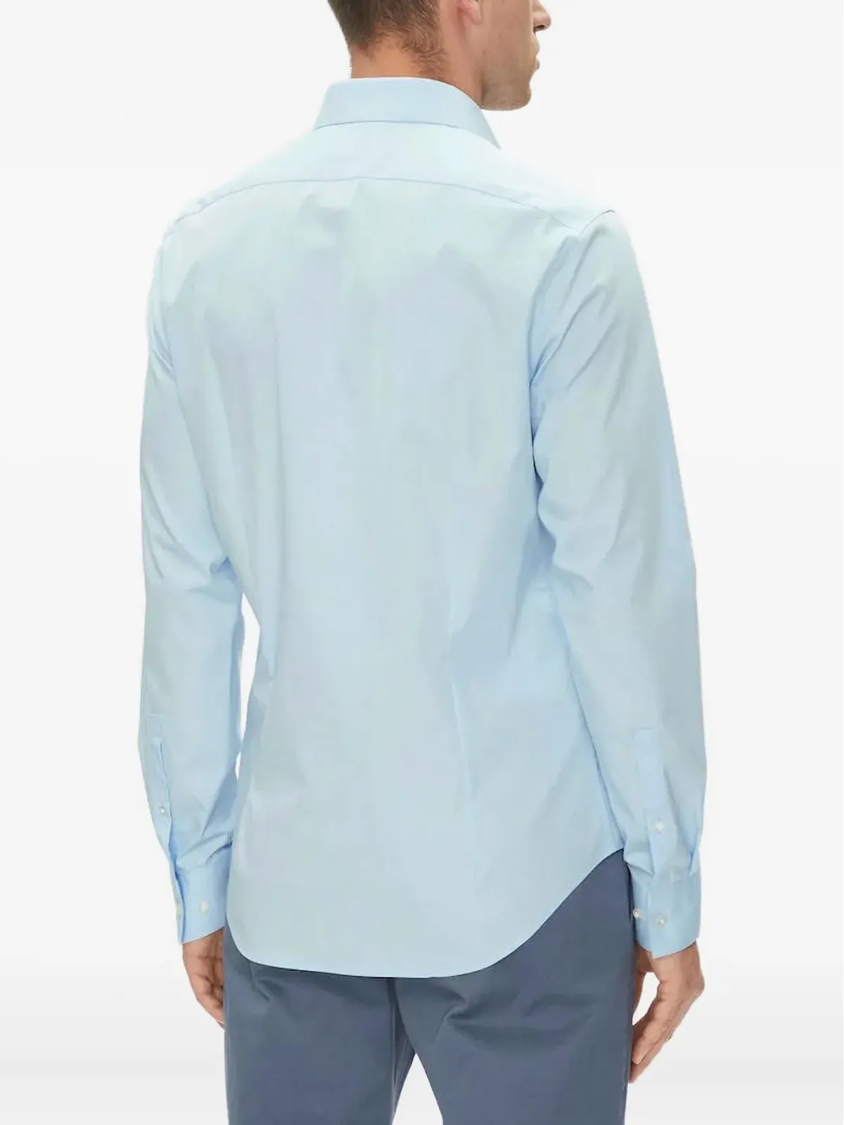 Calvin Klein 長袖ボタンダウンシャツ ブルー - 画像3