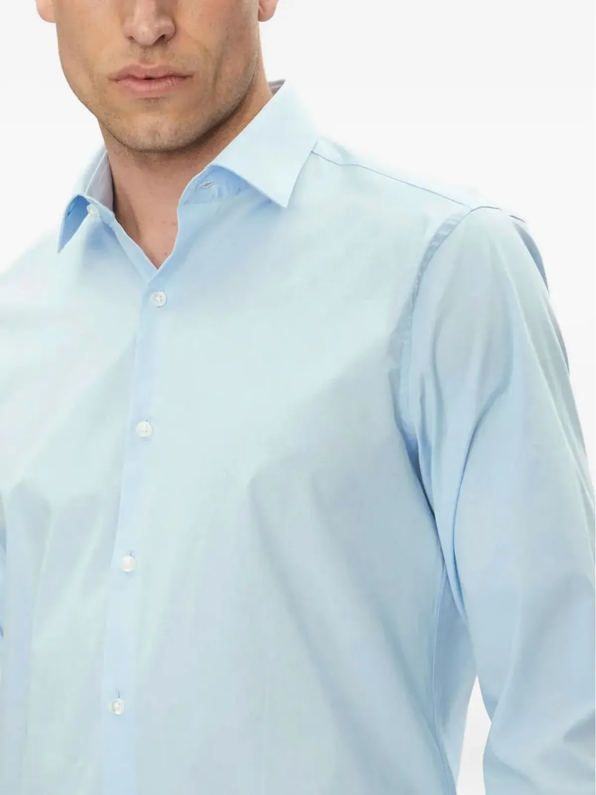 Calvin Klein 長袖ボタンダウンシャツ ブルー - 画像4