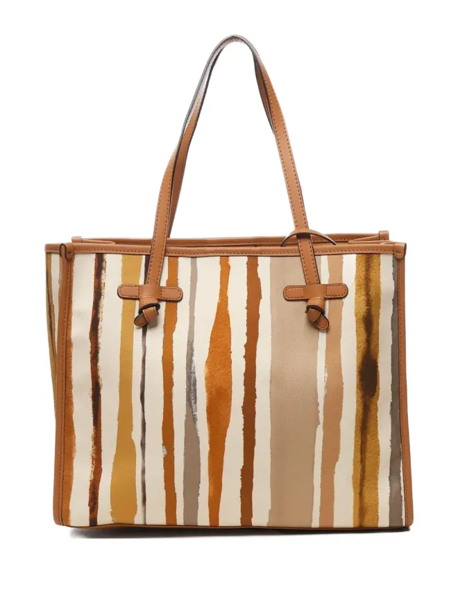 GIANNI CHIARINI GIANNI CHIARINI Marcellaストライプ柄トートバッグ - ブラウンの商品画像