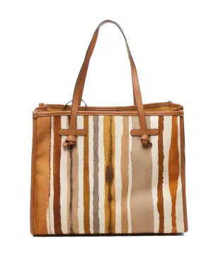 GIANNI CHIARINI Marcellaストライプ柄トートバッグ - ブラウン - サムネイル2