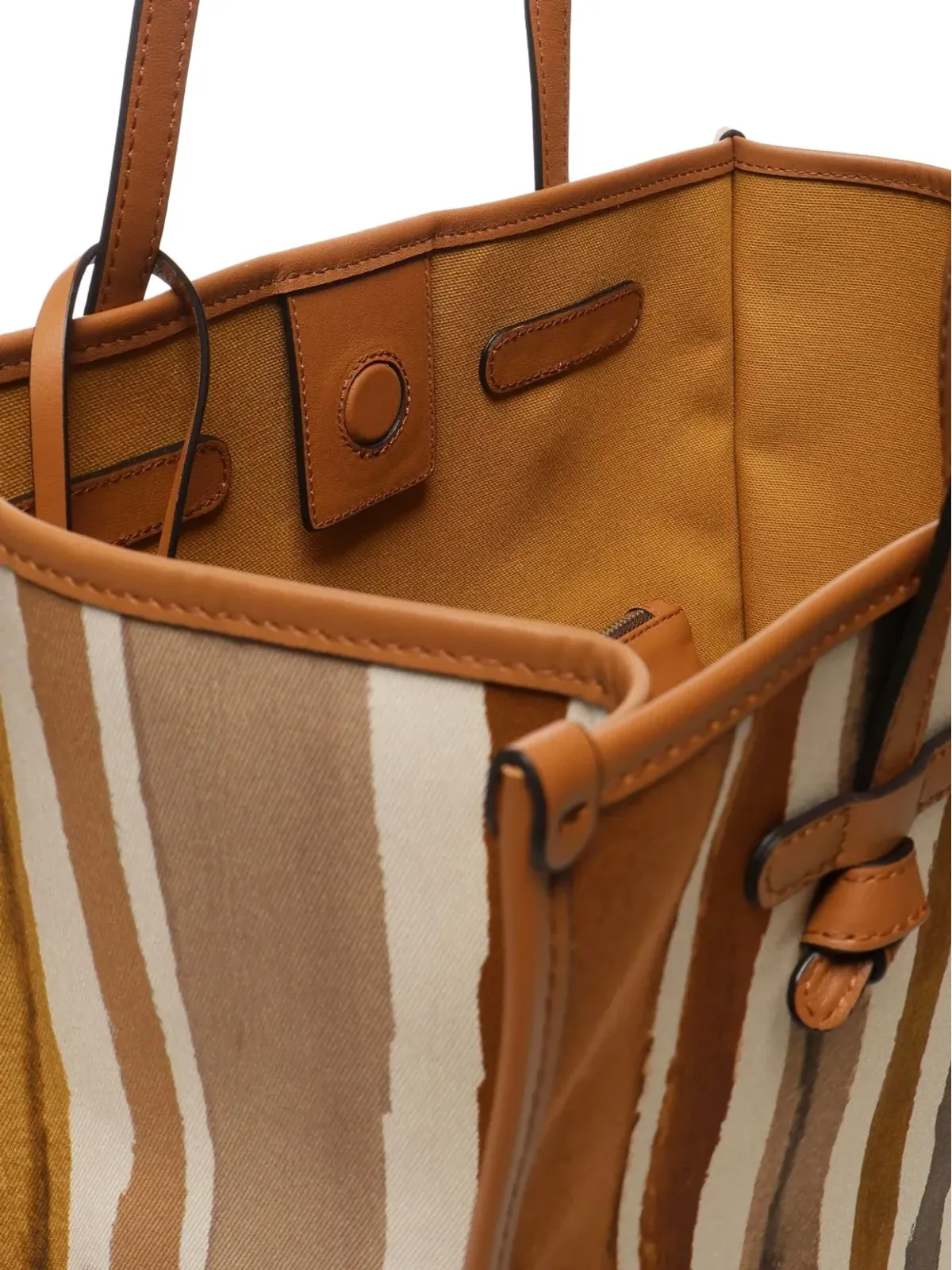 GIANNI CHIARINI Marcellaストライプ柄トートバッグ - ブラウン - 画像4