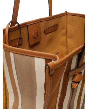 GIANNI CHIARINI Marcellaストライプ柄トートバッグ - ブラウン - サムネイル4