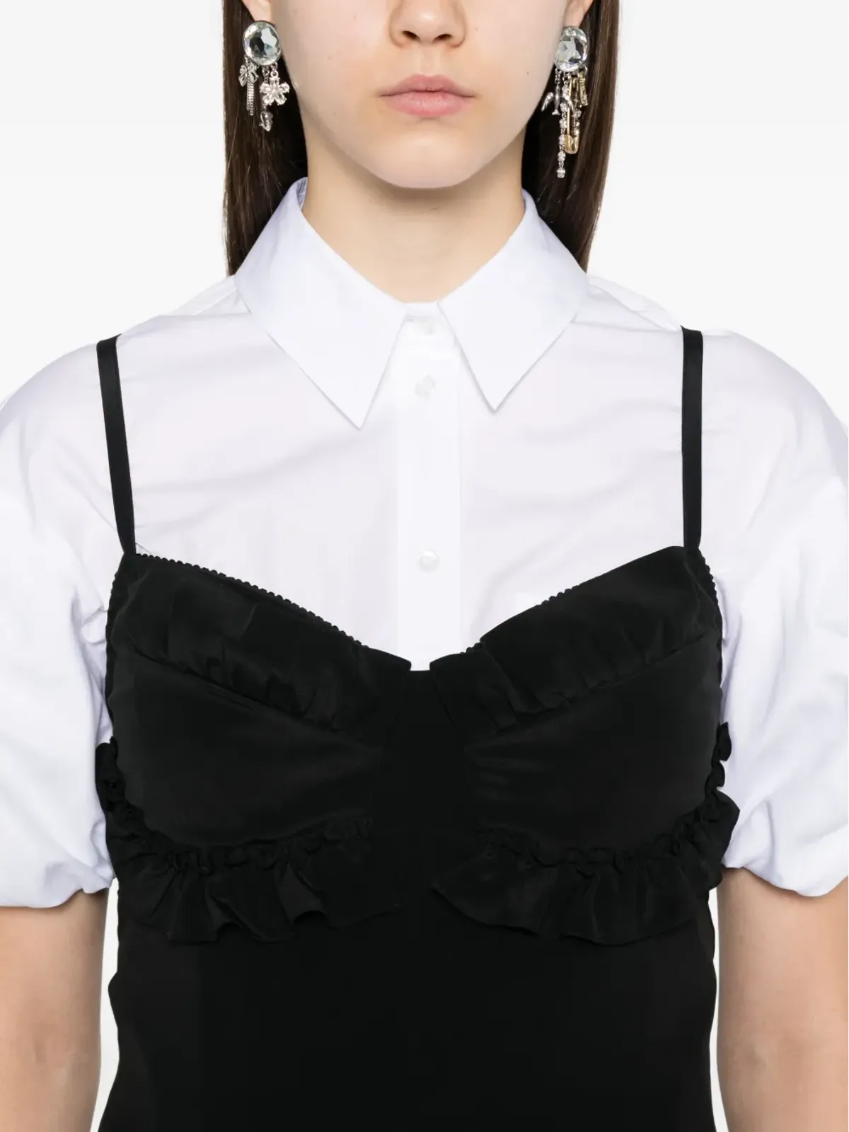 Simone Rocha フリル付きミディドレス - 画像5