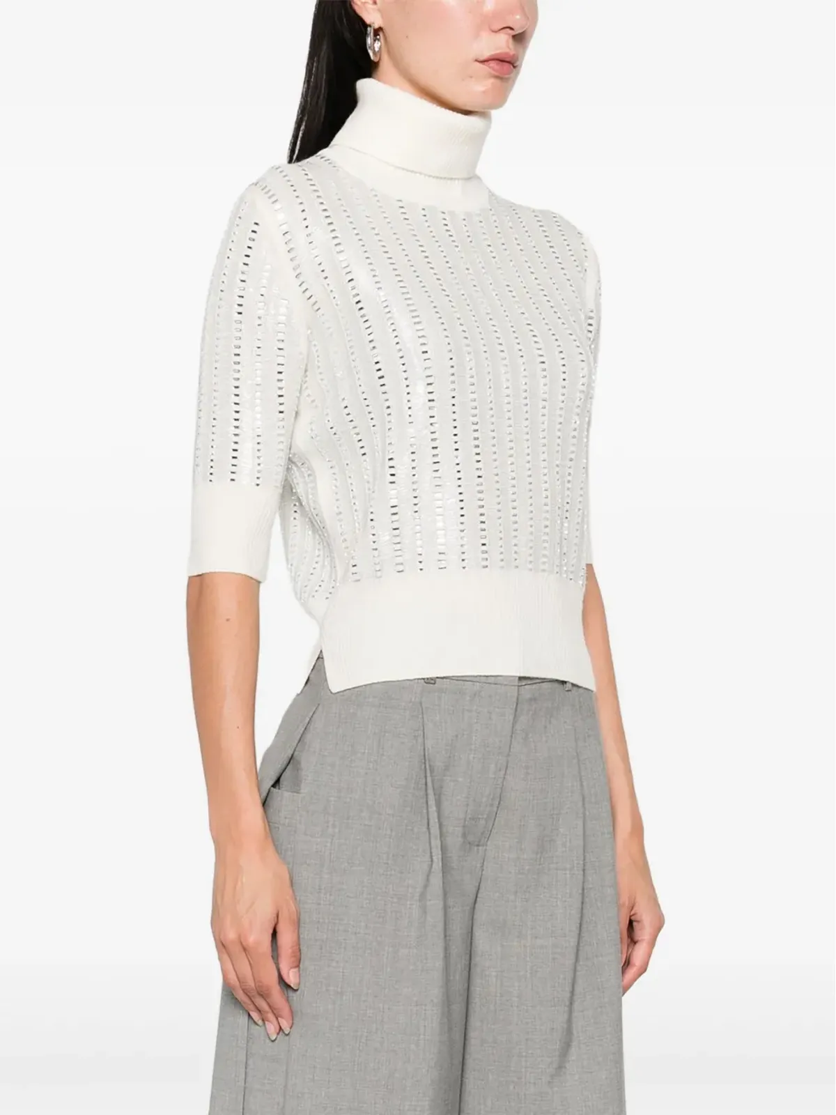 Ermanno Scervino エンベリッシュド タートルネック トップ - 画像3