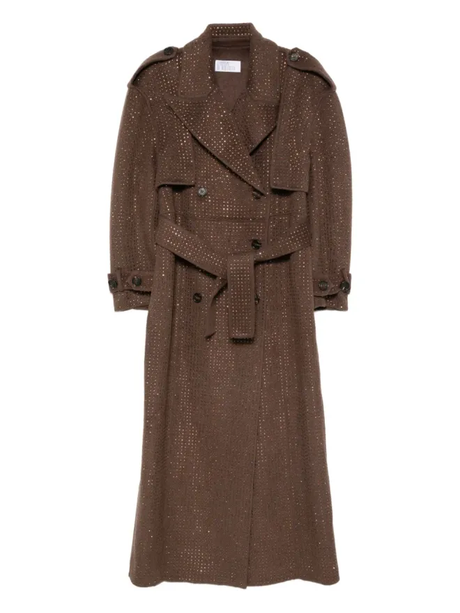GIUSEPPE DI MORABITO Giuseppe Di Morabito クリスタル装飾ダブルブレスト トレンチコートの商品画像