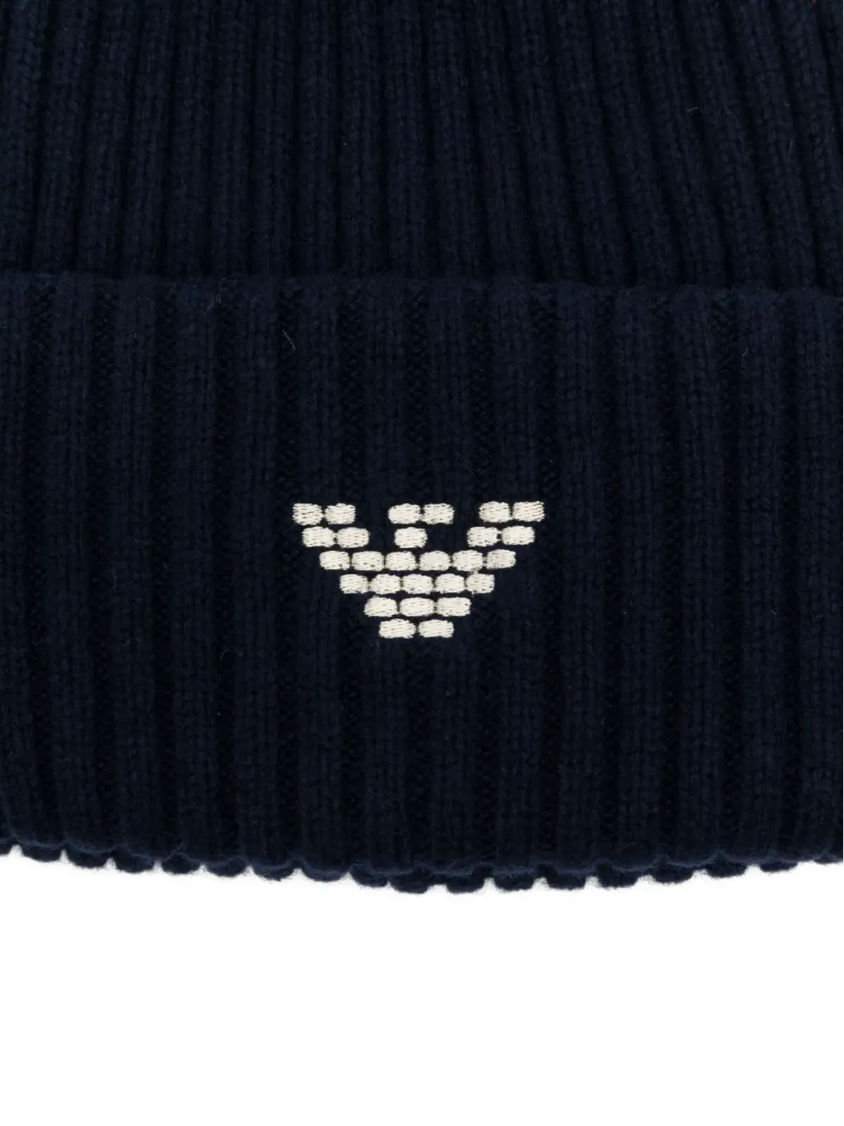 Emporio Armani logo-embroidered ribbed beanie - Blue - 画像2